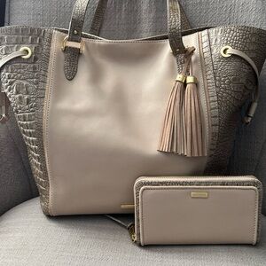 Brahmin Cheyenne Tote and Matching Suri Wallet in Natural Sedona